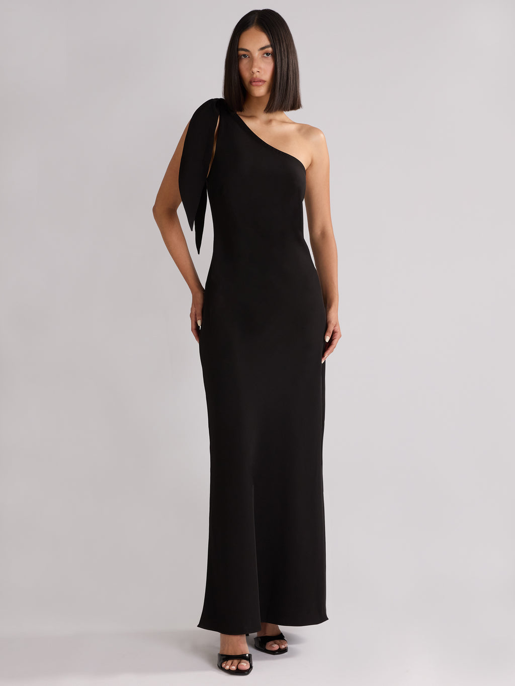 Charlotte Crepe One Shoulder Maxi Dress