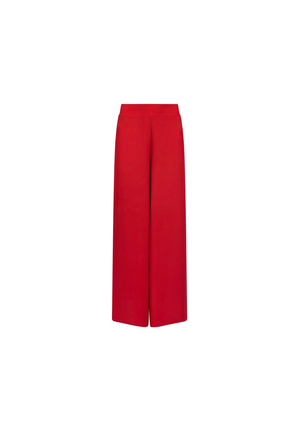 Petite Red Crepe Wide Leg Trouser