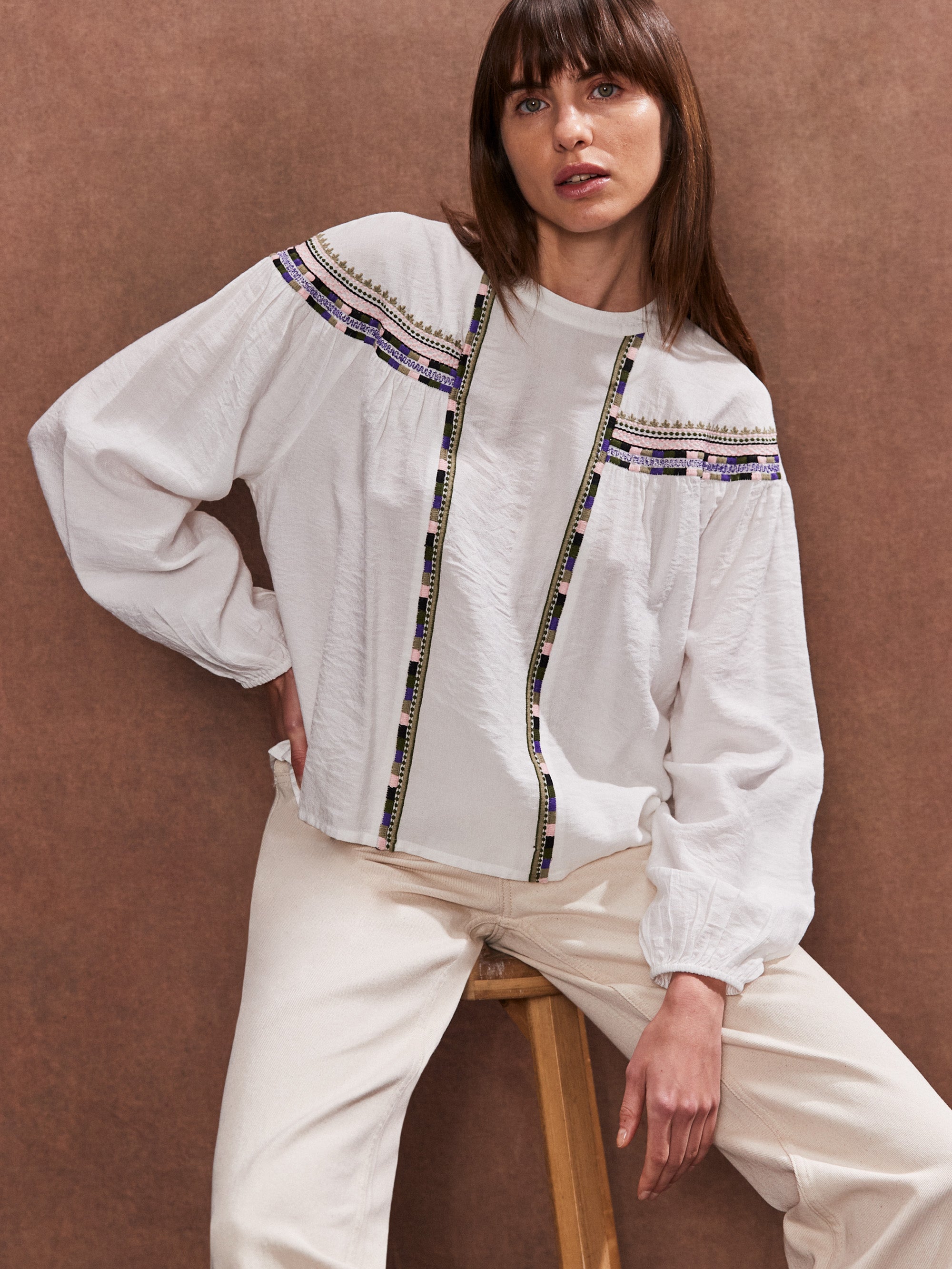 Soor Ploom Ramona Blouse - Twig & Vine on Old Gold – Casp