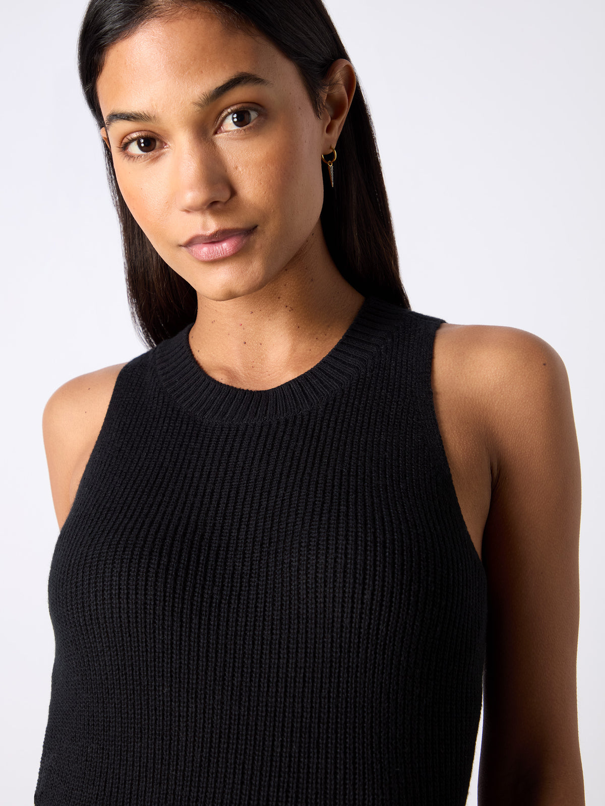 Black Knit Halterneck Top