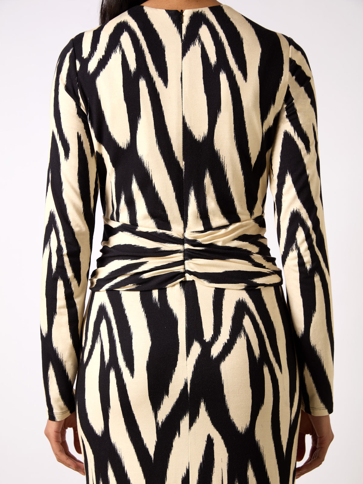 Mono Abstract Print Jersey Twist Detail Dress