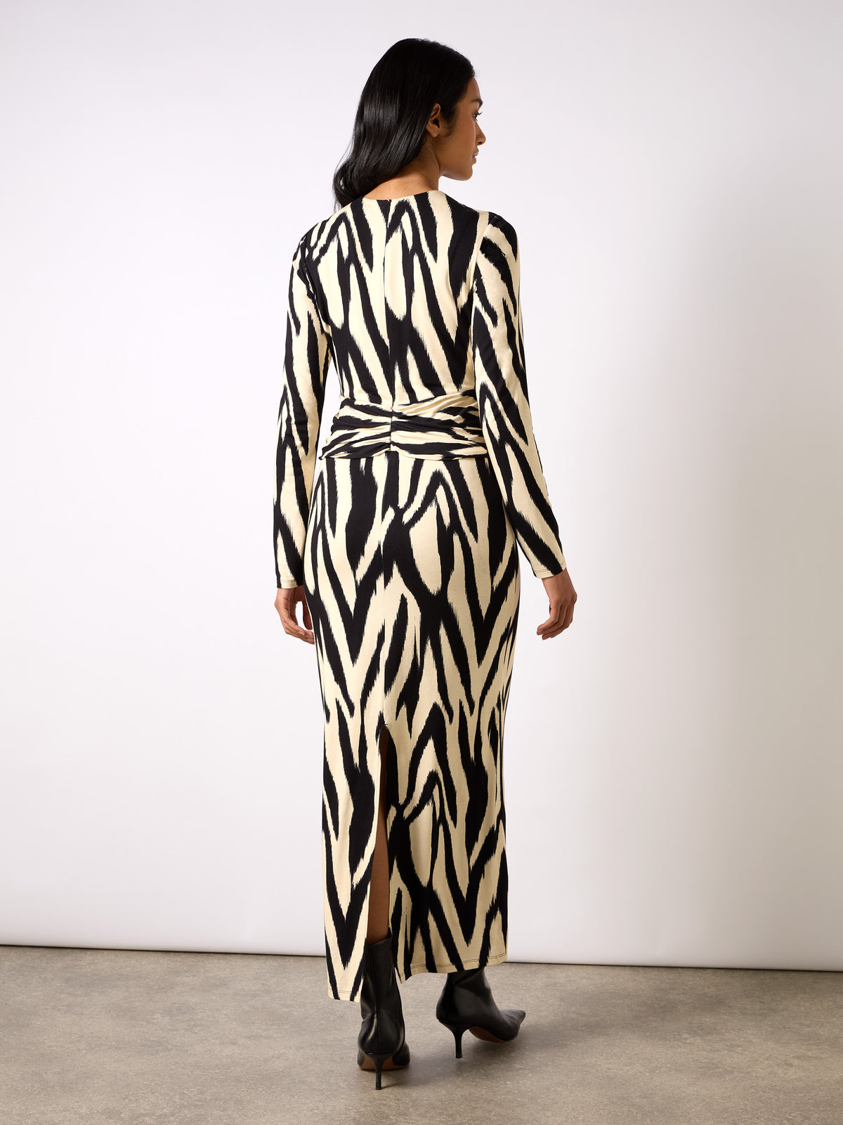 Mono Abstract Print Jersey Twist Detail Dress