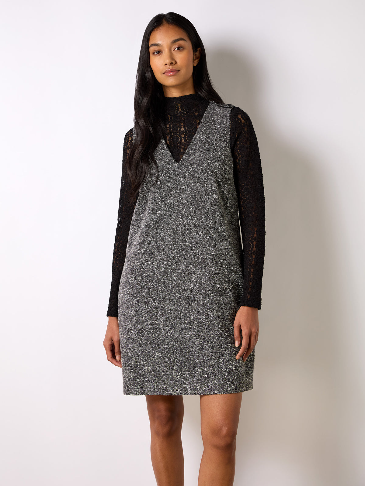 Petite Mono Boucle Mini Dress