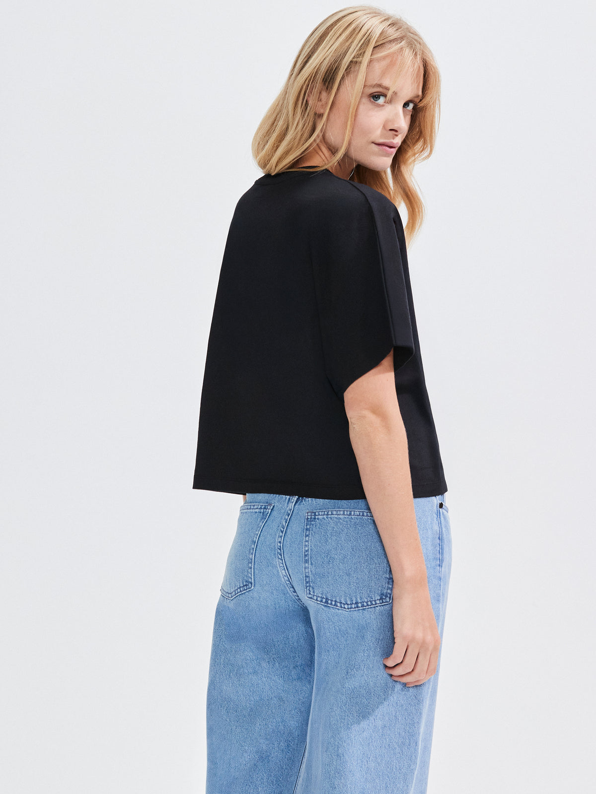 Black Ultimate Pure Cotton Cropped Tee