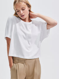 White Ultimate Pure Cotton Cropped Tee