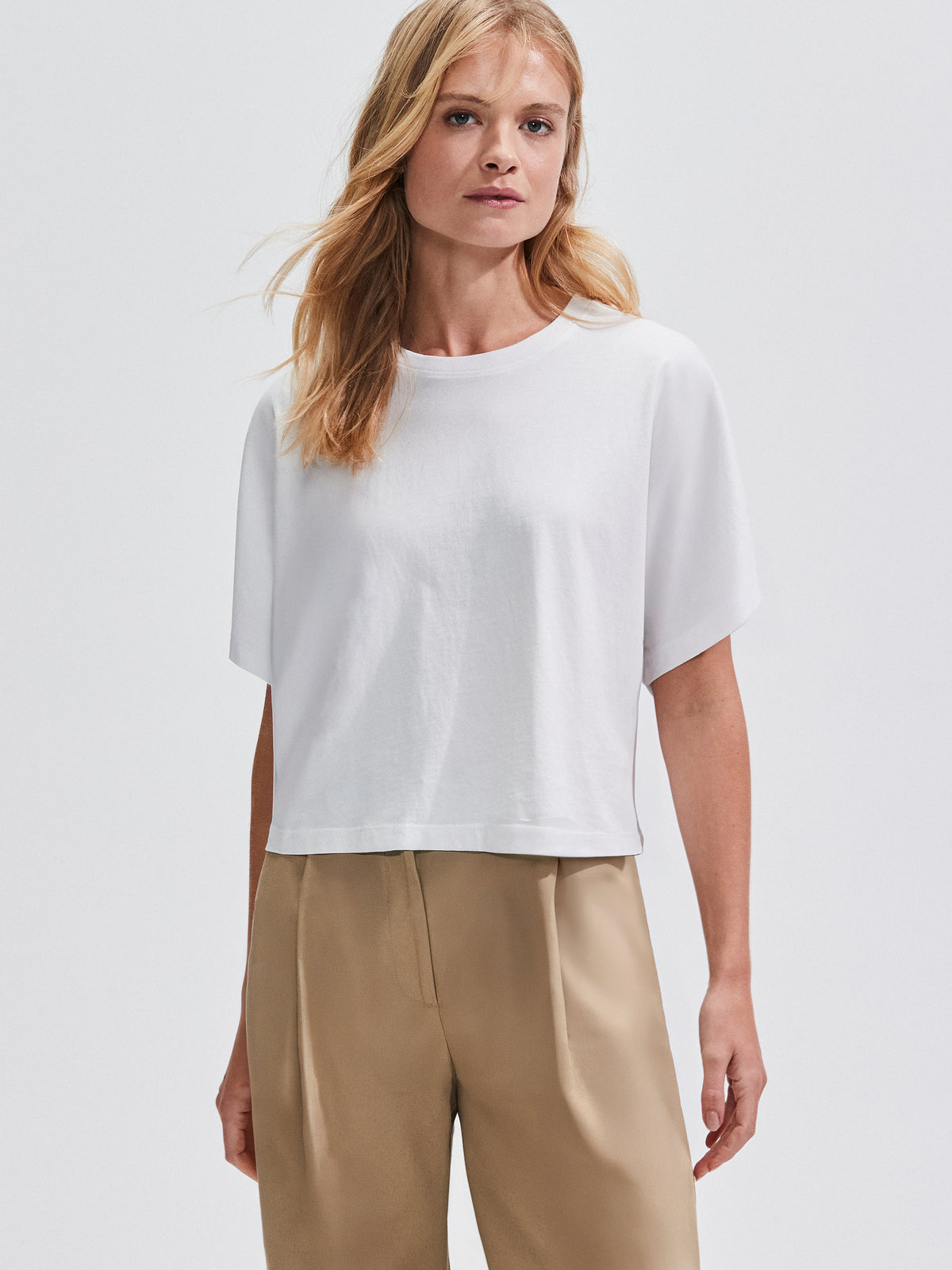 White Ultimate Pure Cotton Cropped Tee