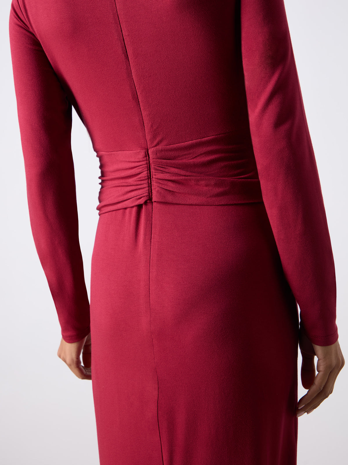 Berry Jersey Twist Detail Dress