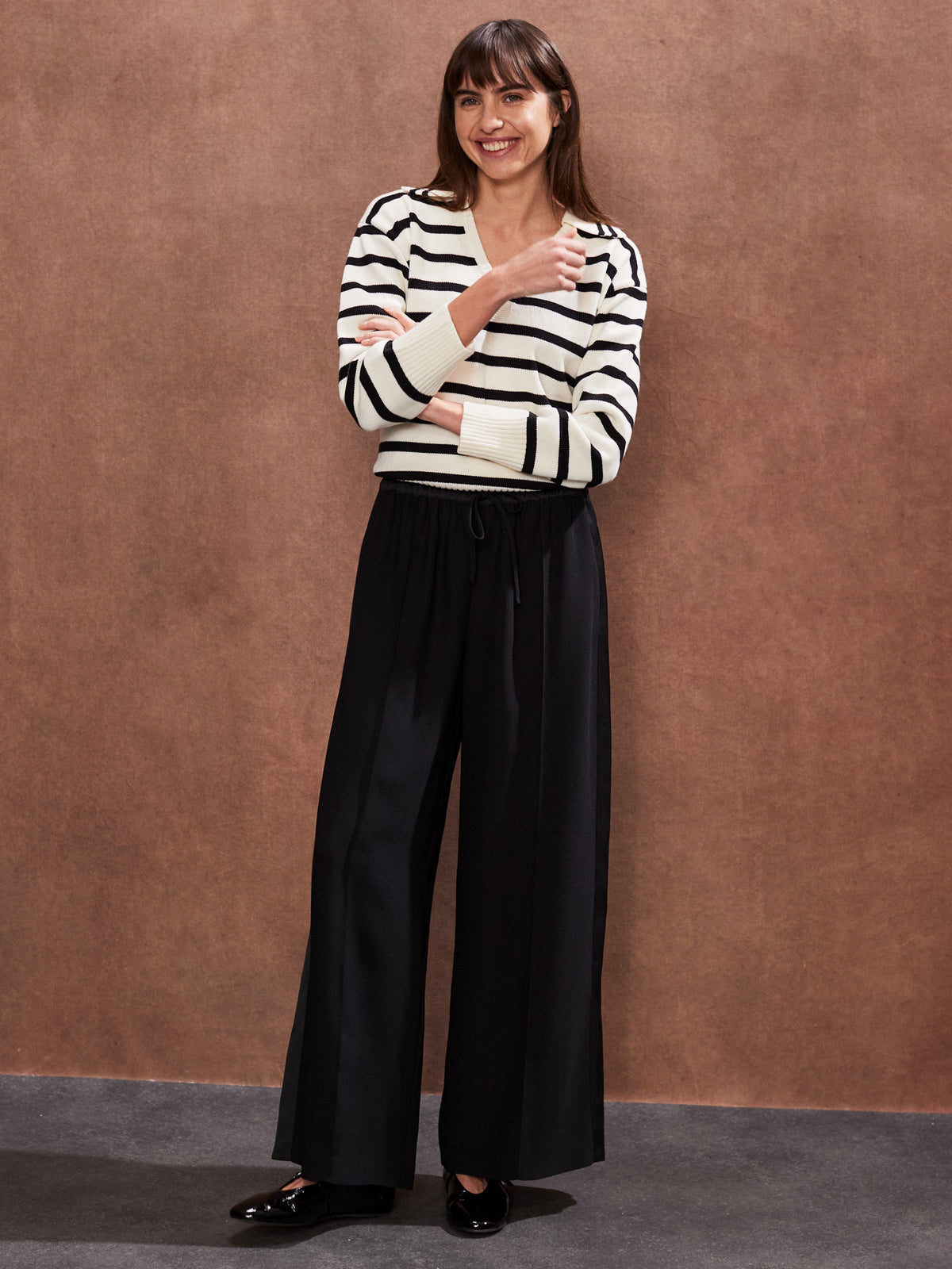 Black Satin Side Stripe Trousers