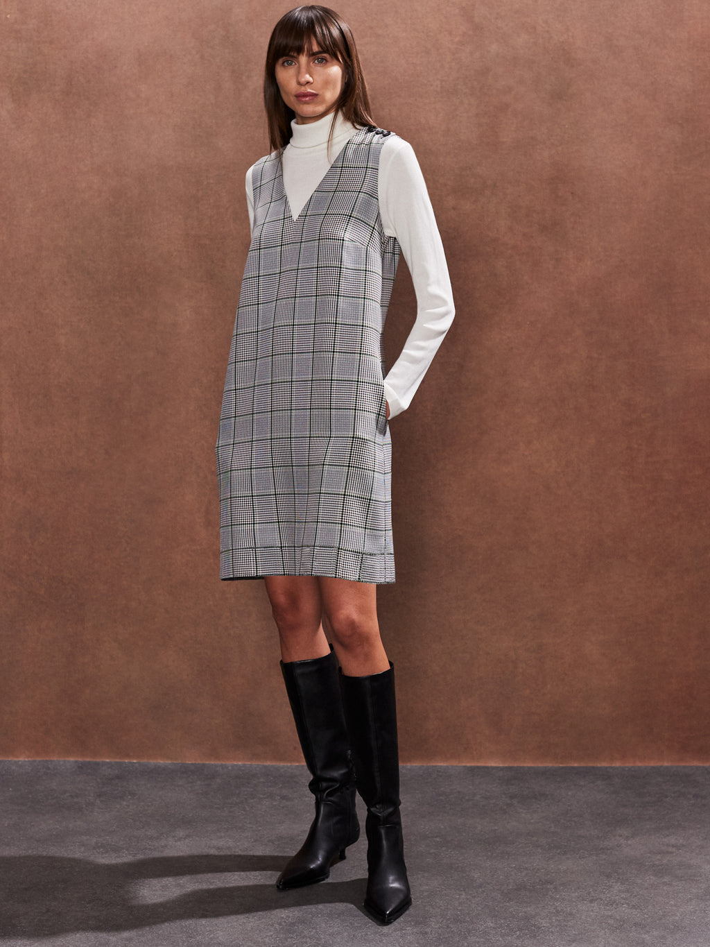 Mono Check Mini Dress