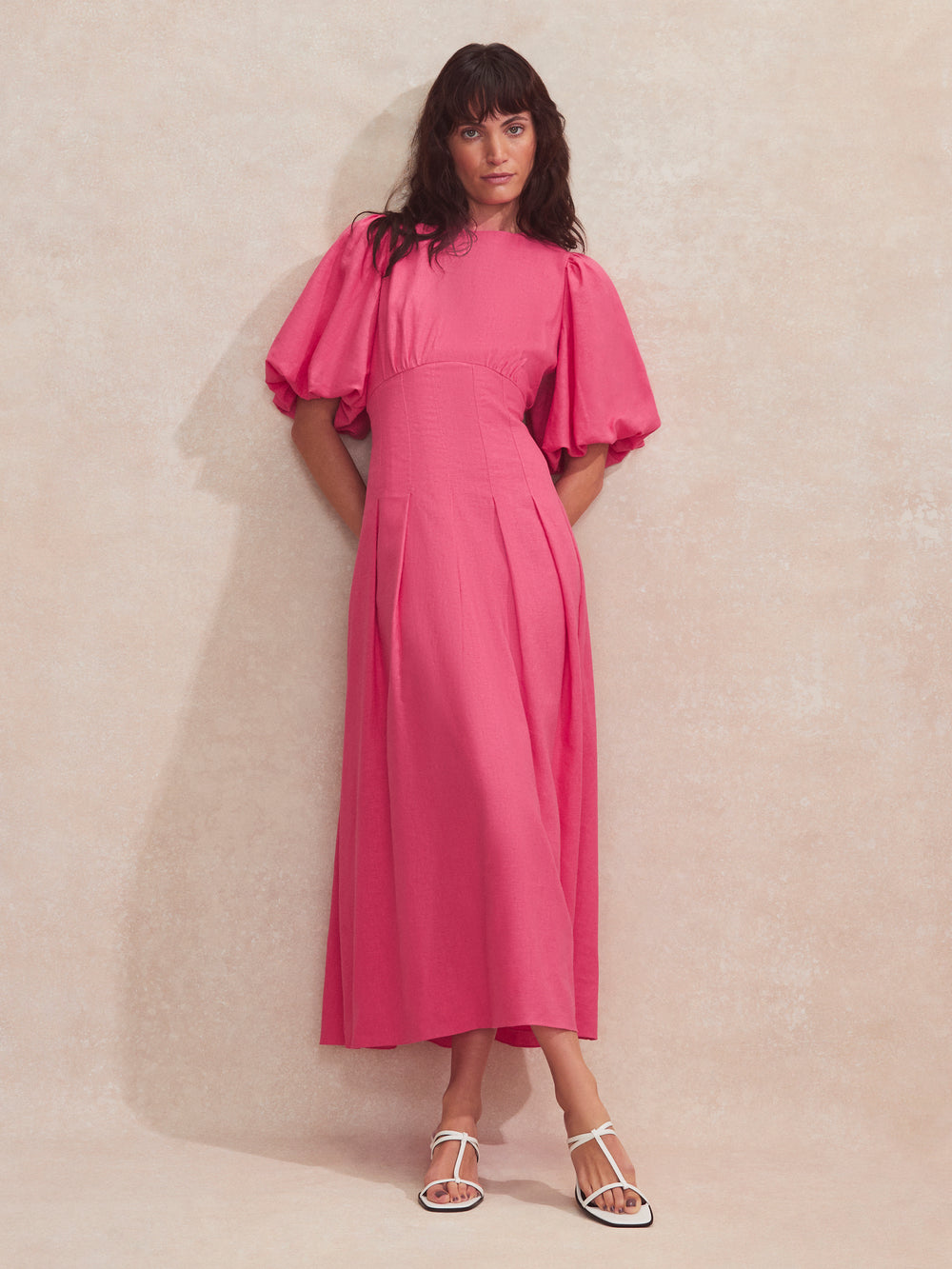pink linen dress uk Suzie Linen Dress Rosehip Design