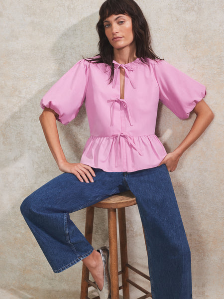 pois ポワ　blouse tee pink Penelope Blouse - Watermelon | TOPS | bubish – Bubish Luxe