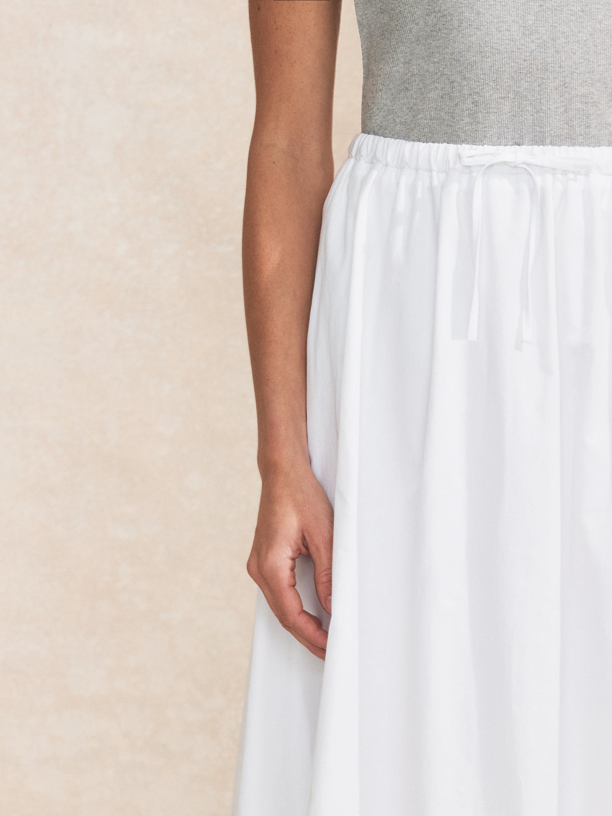 White Pure Cotton Puffball Skirt