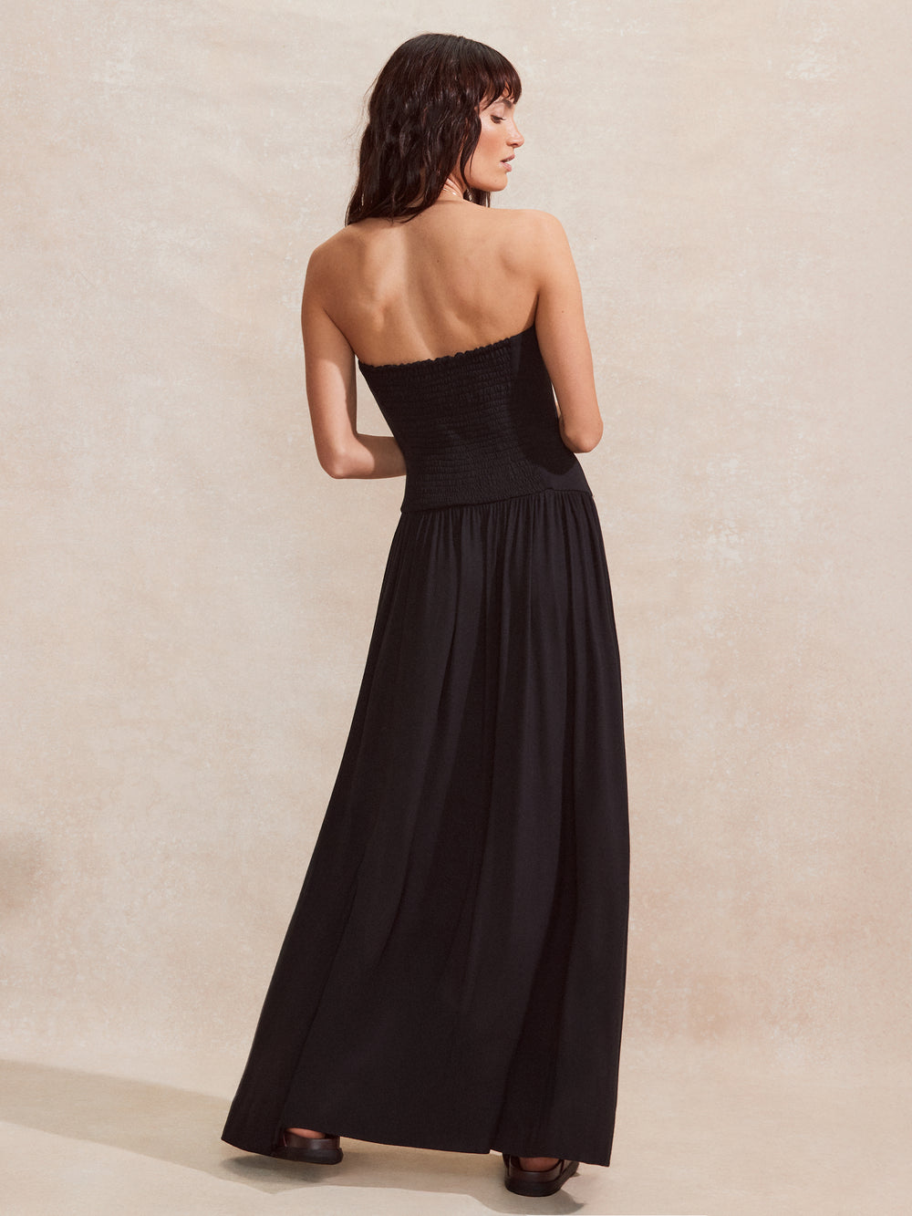 Petite Black Jersey Bandeau Dress Ro&Zo Petite Black Jersey Bandeau Dress Ro&Zo