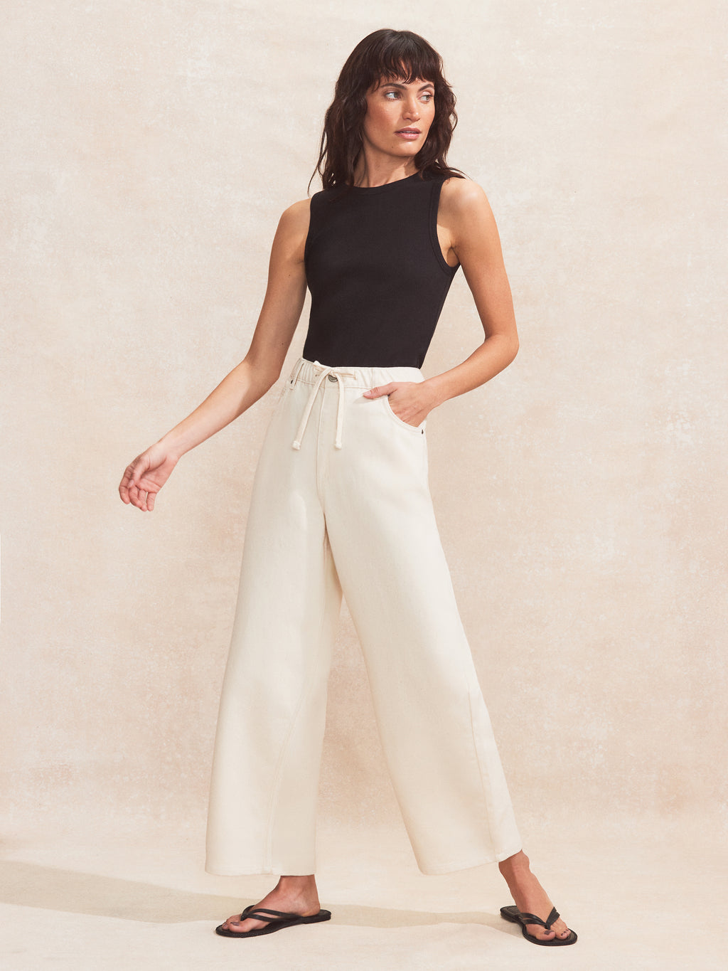 Denim Drawstring Waist Jeans