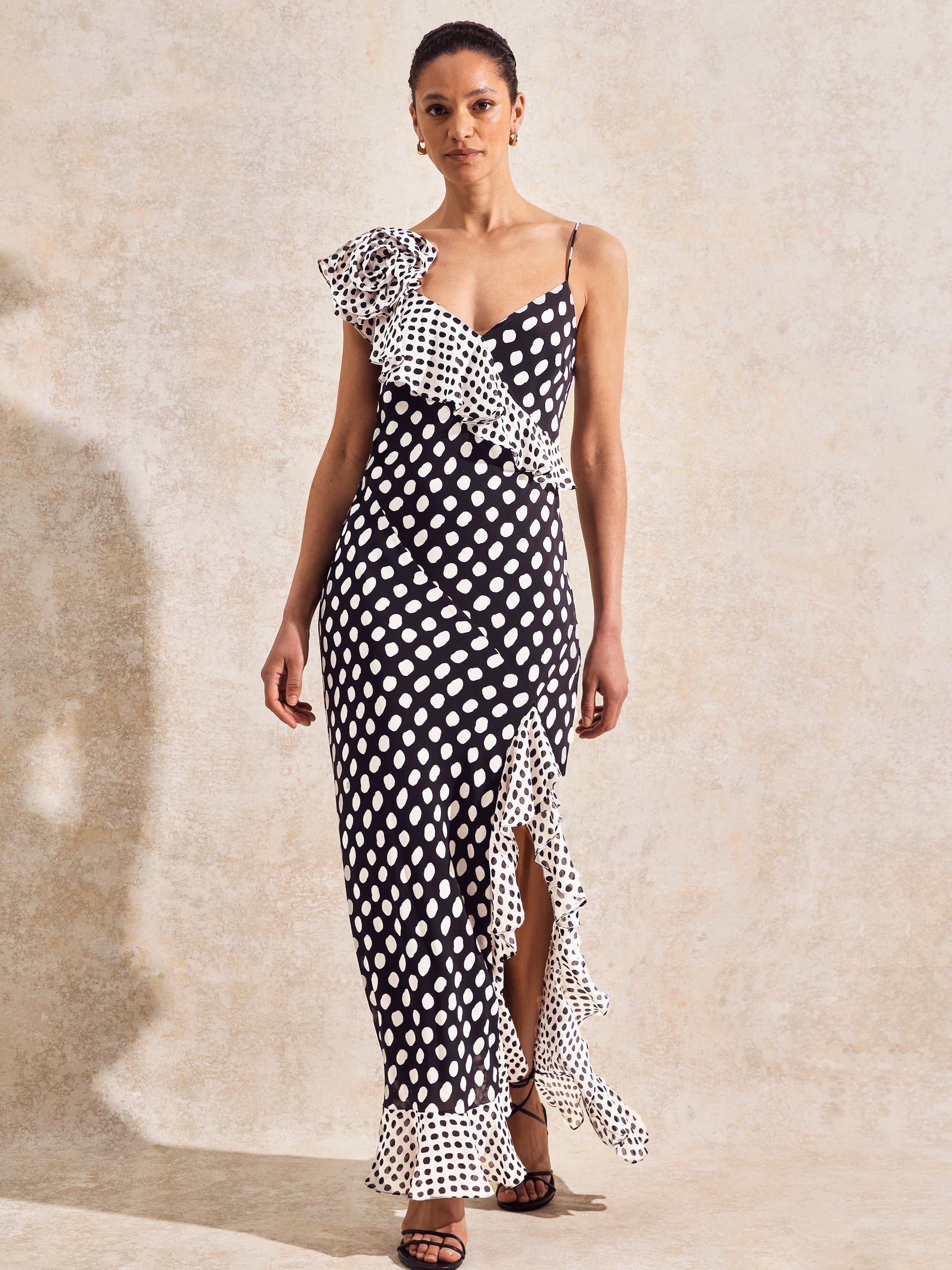 Celeste Corsage-Detail Polka-Dot Dress – Ro&Zo