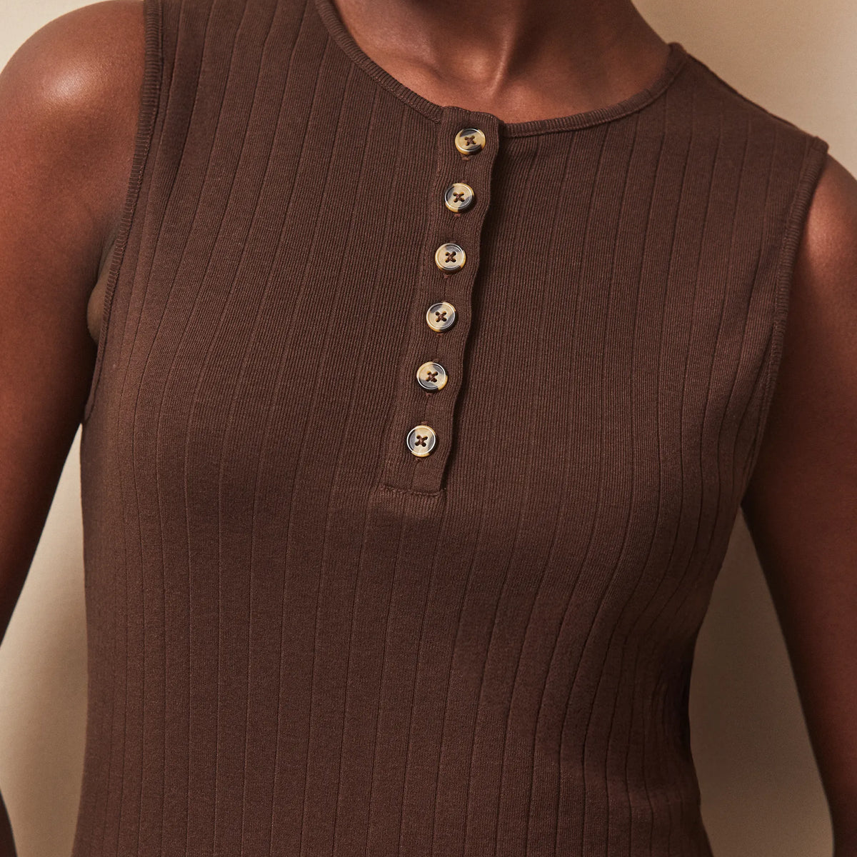 Petite Chocolate Rib Column Dress – Ro&Zo