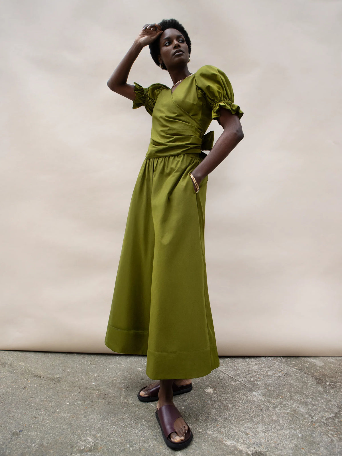 Petite Khaki Cotton Poplin Culottes