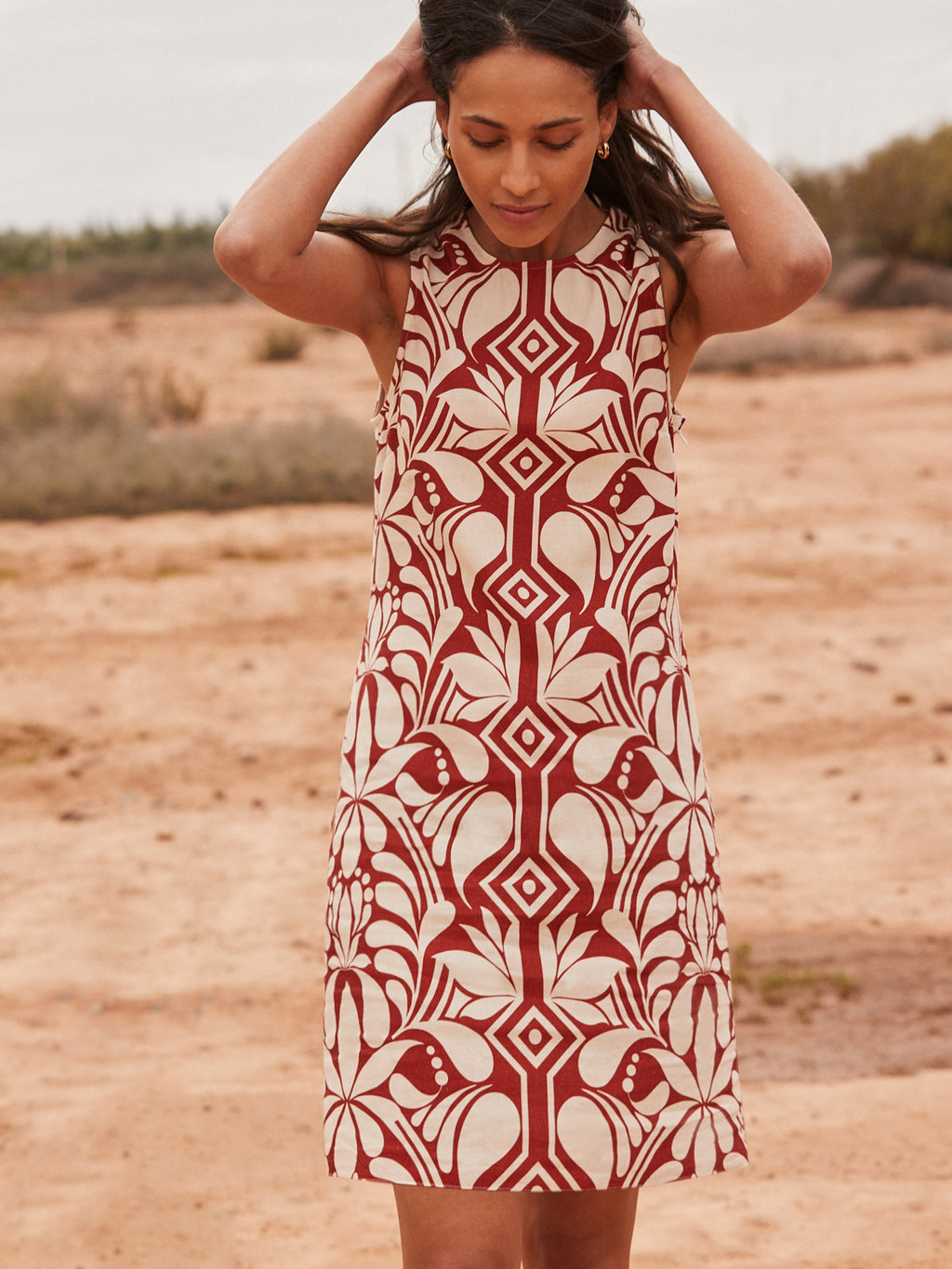 Tile Printed Shift Dress