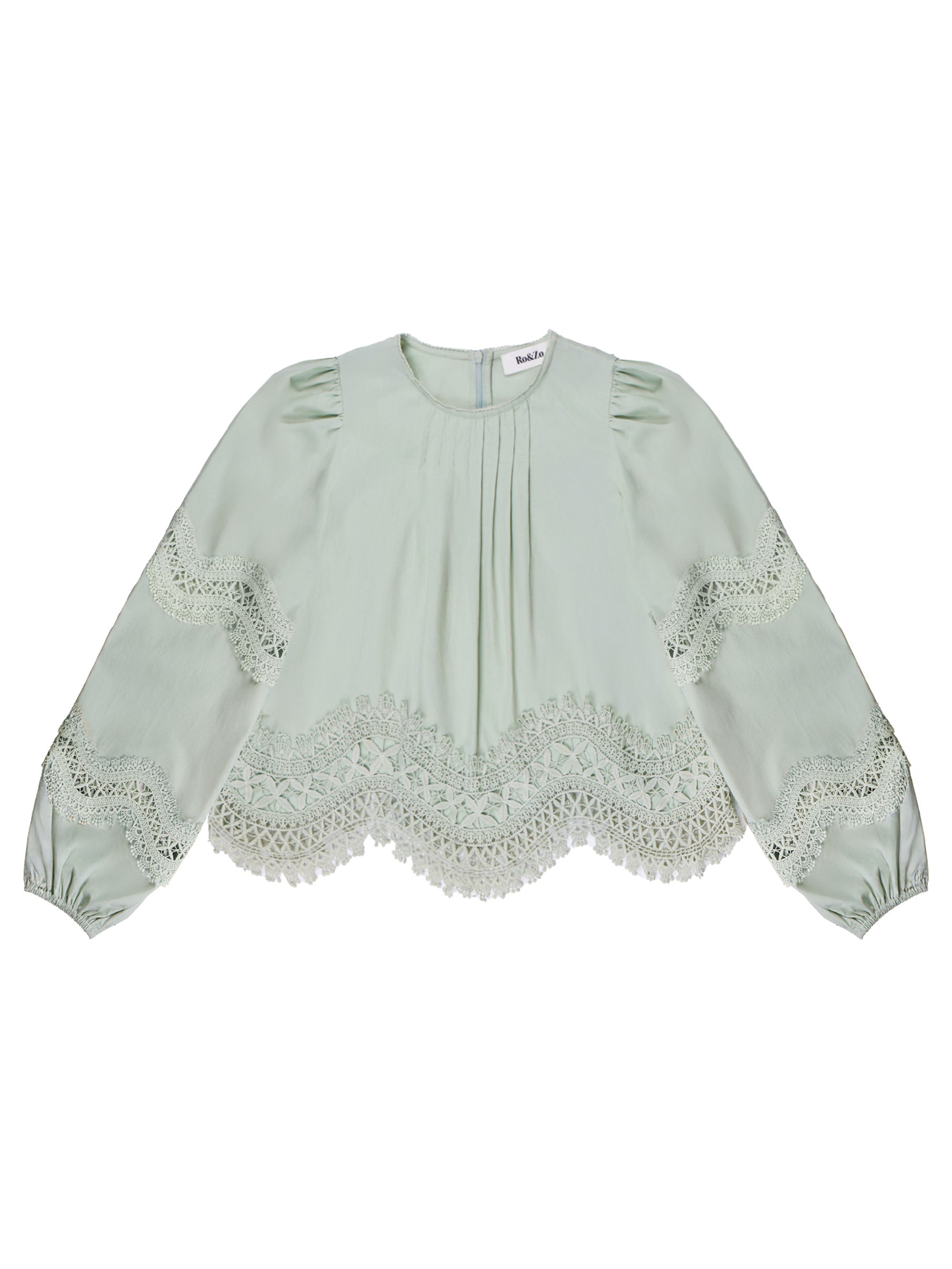 Lace-Panelled Cotton Blouse – Ro&Zo