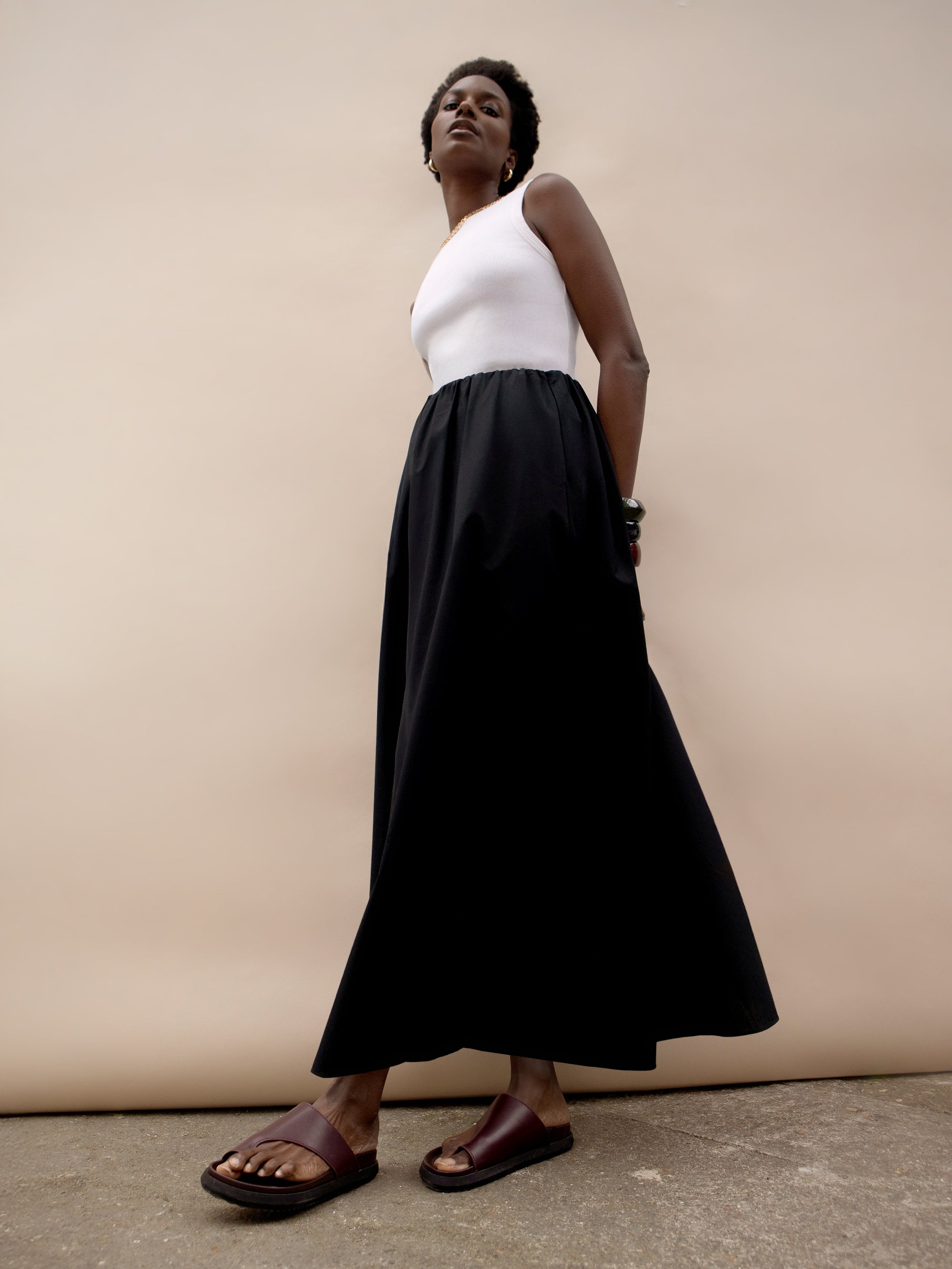 Black Cotton Poplin Skirt – Ro&Zo