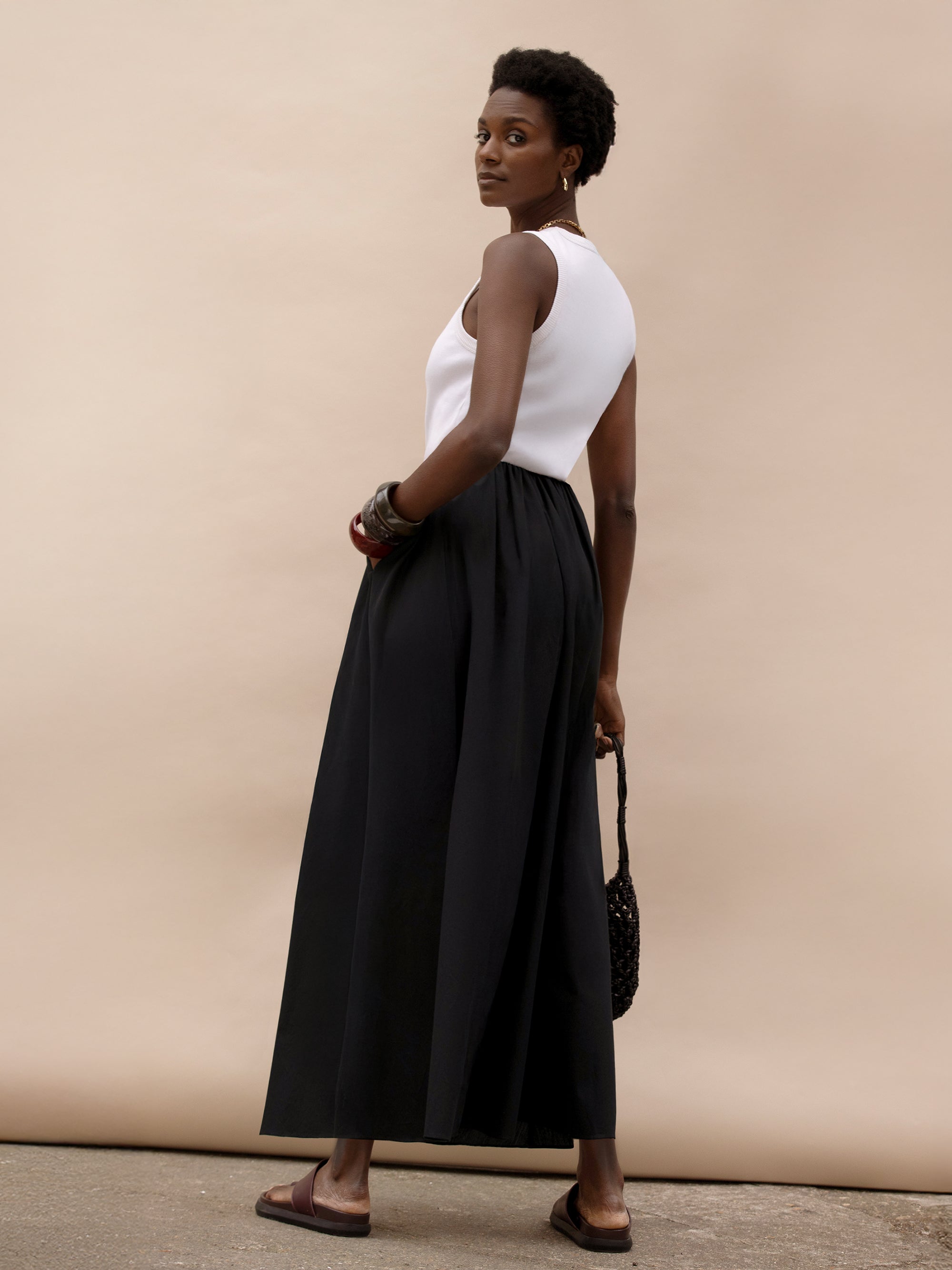 Black Cotton Poplin Skirt – Ro&Zo