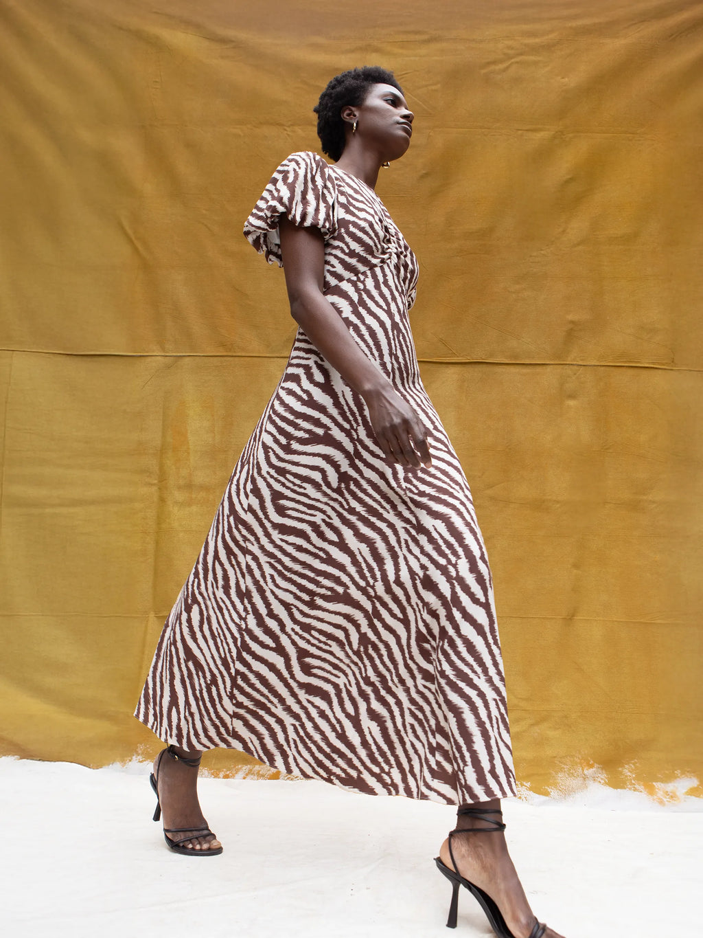 brown zebra dress Printed Button Up Short | Women's Clothing elegant profile Lightweight mesh fabric offers comfortable wear for evening events Command attention in this striking zebra print halterneck maxi dress Brown Zebra Tie Dye Kaftan