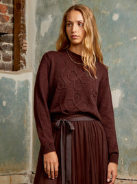 Chocolate Appliqué Knit Jumper with Alpaca