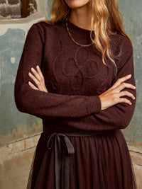 Chocolate Appliqué Knit Jumper with Alpaca