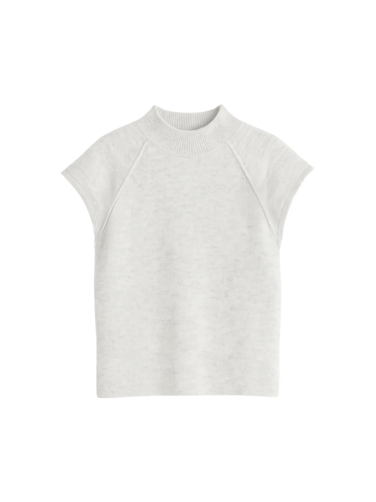 Grey Turtleneck Knit Top with Wool and Alpaca