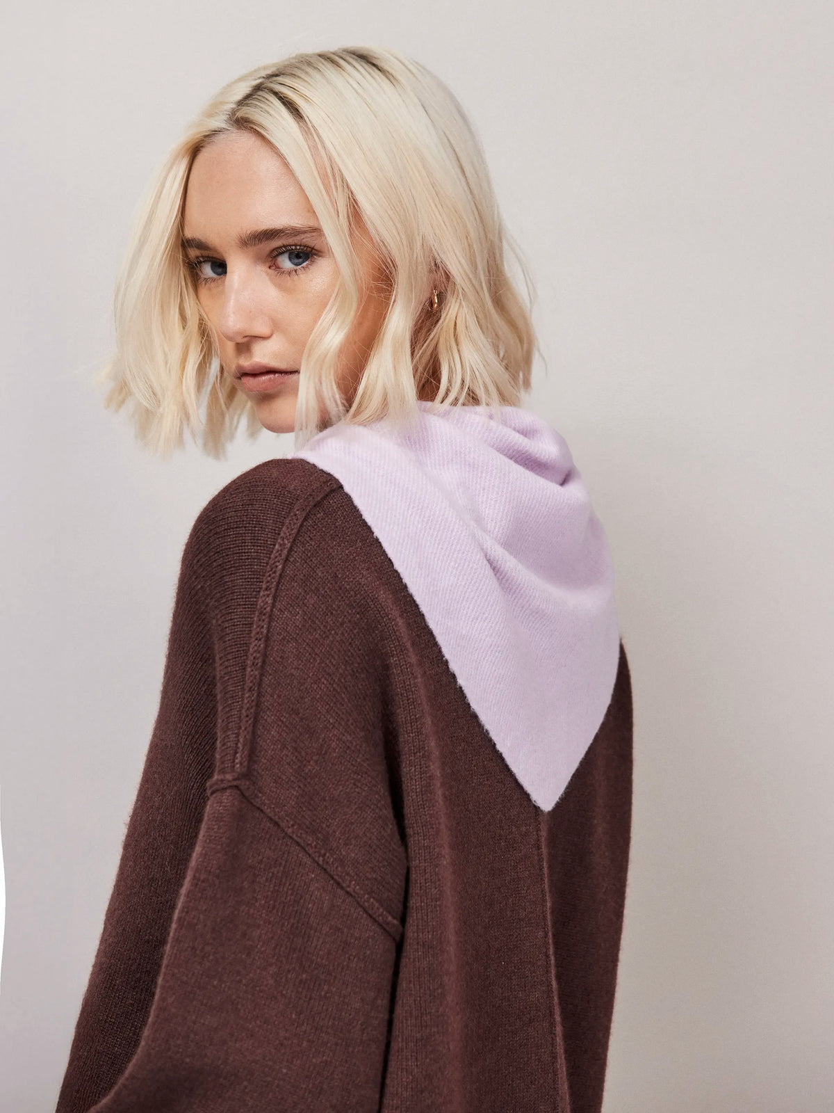 Lilac Triangle Knit Scarf