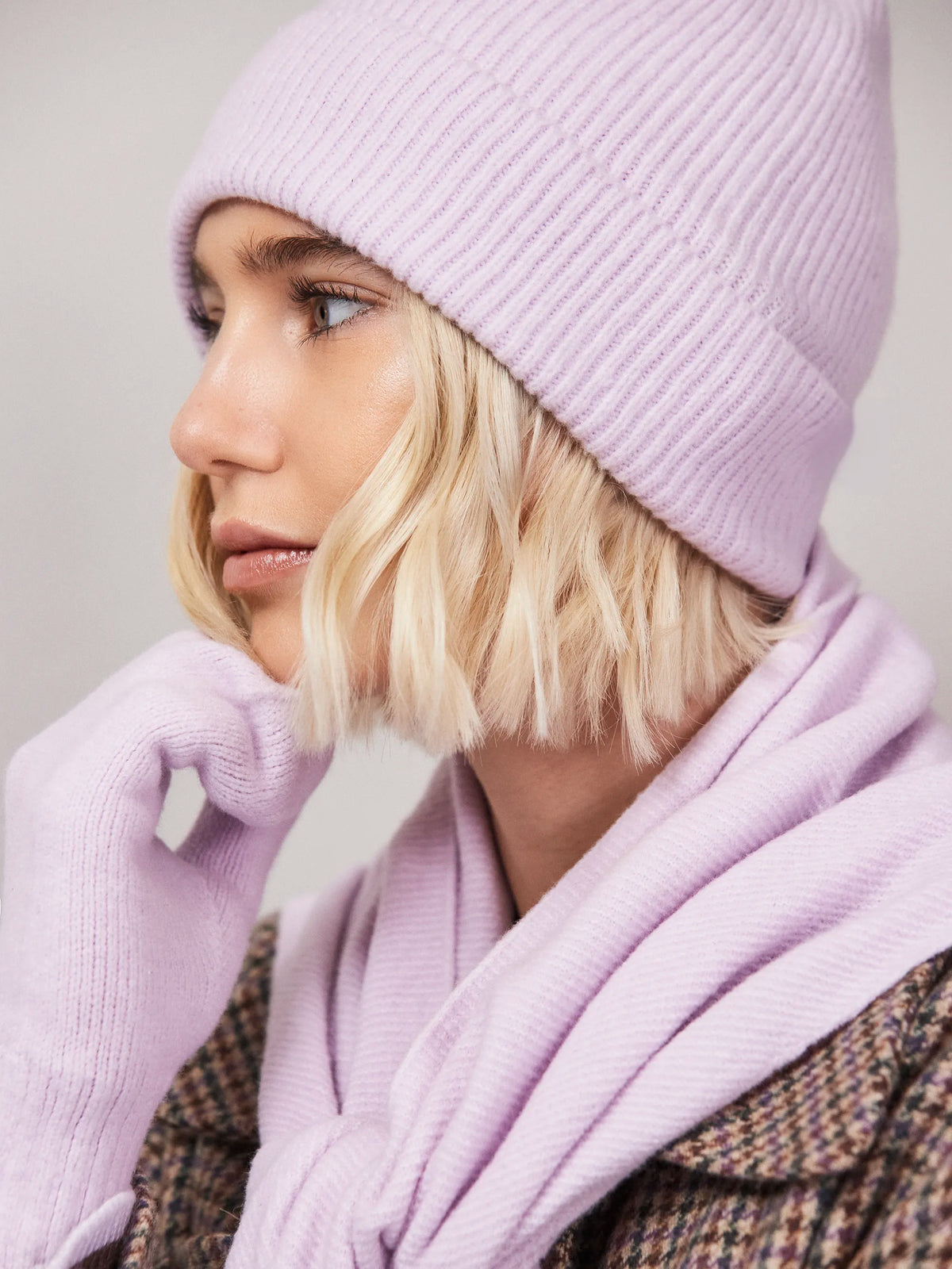 Lilac Knit Beanie