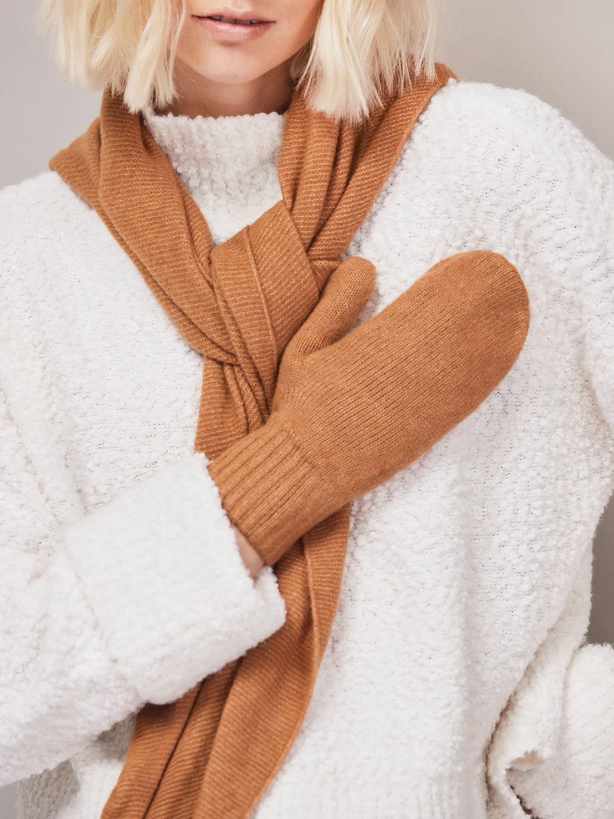 Camel Knit Mittens
