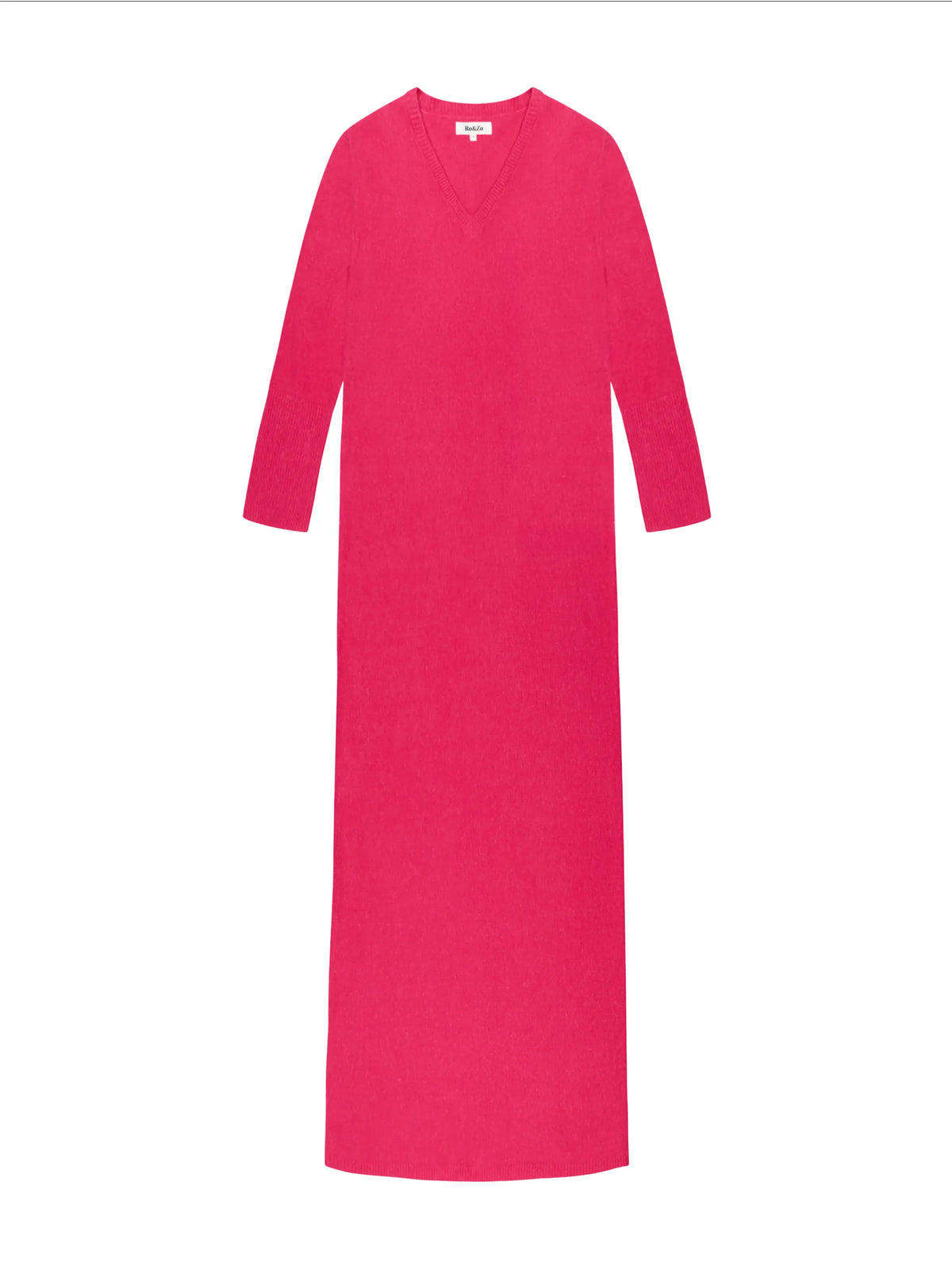 Pink V-Neck Knit Dress