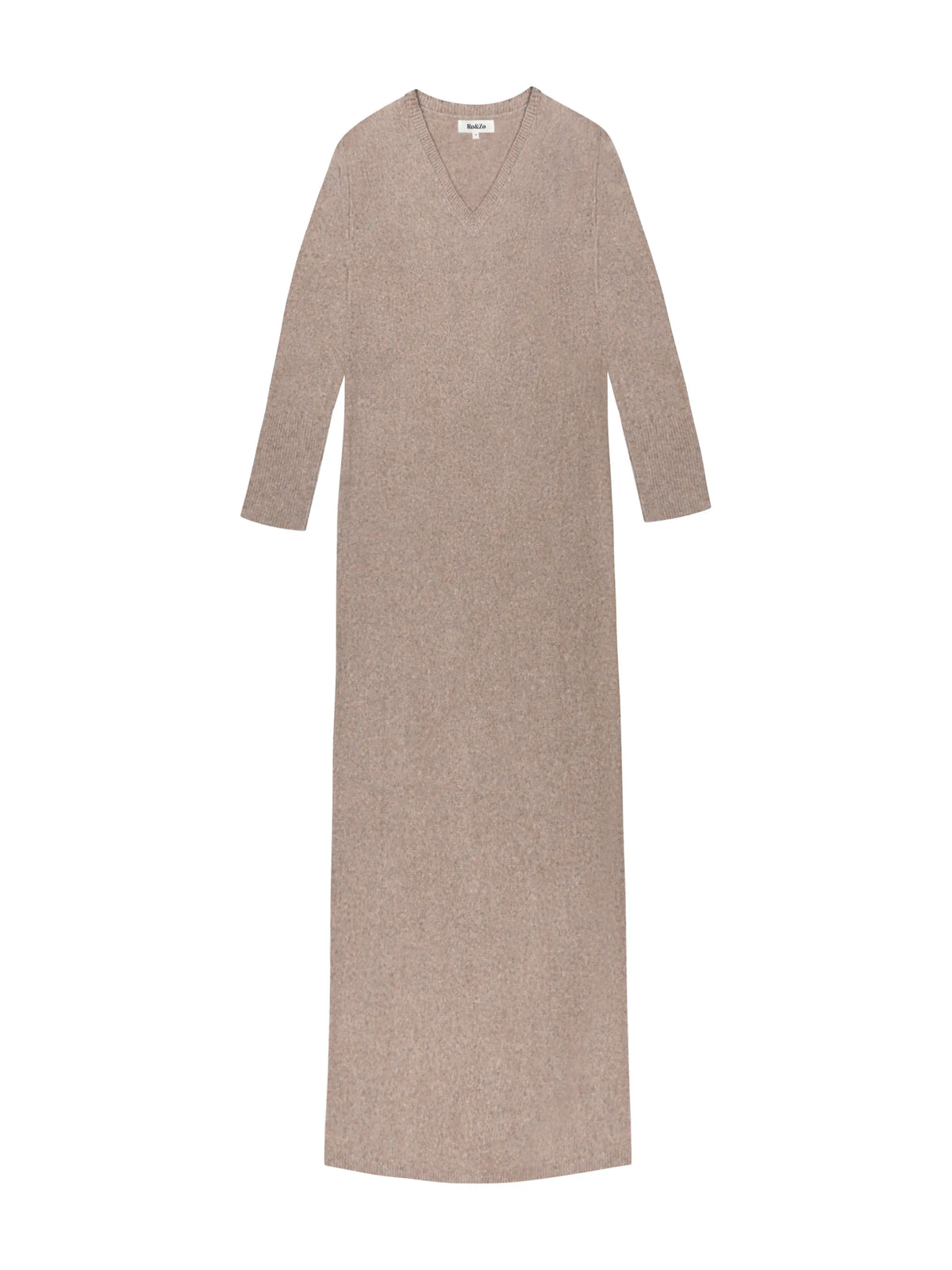 Oatmeal V-Neck Knit Dress