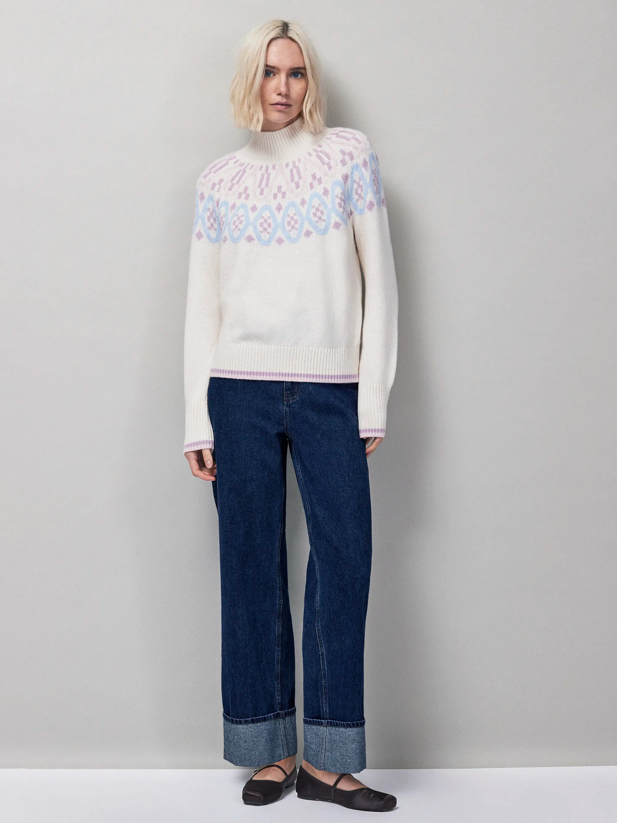 Ivory Fairisle Knit Jumper