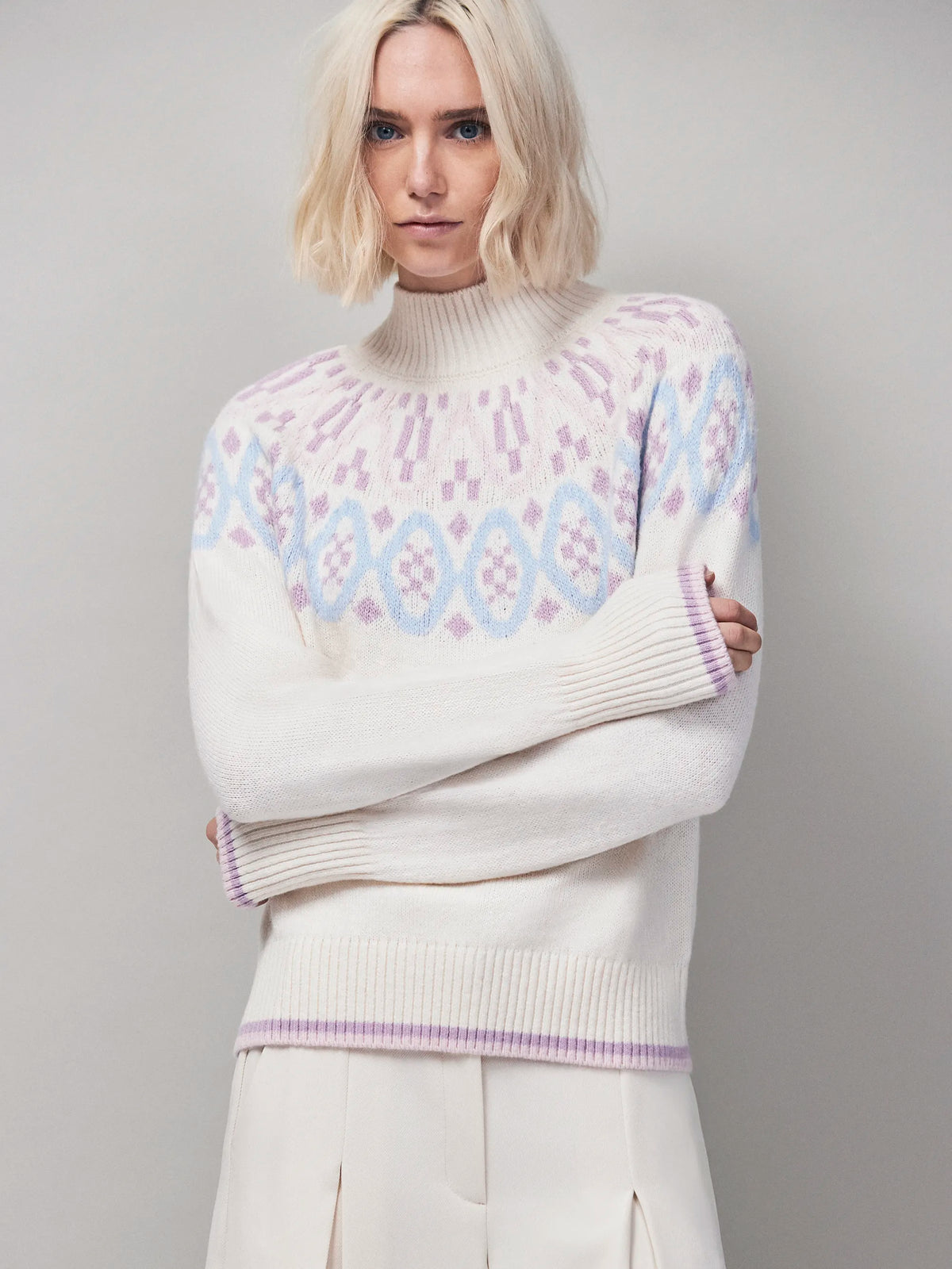 Ivory Fairisle Knit Jumper