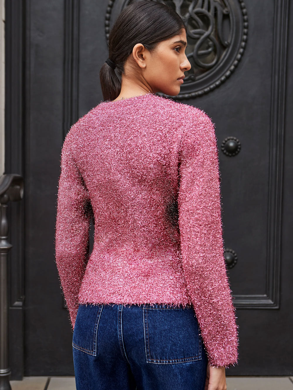 Pink Sparkle Knit Cardigan