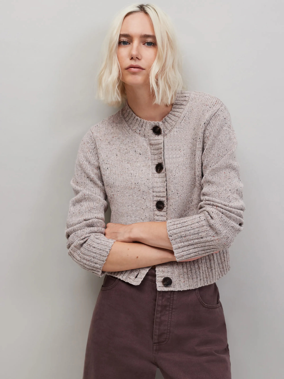 Neutral Speckle Donegal Cardigan