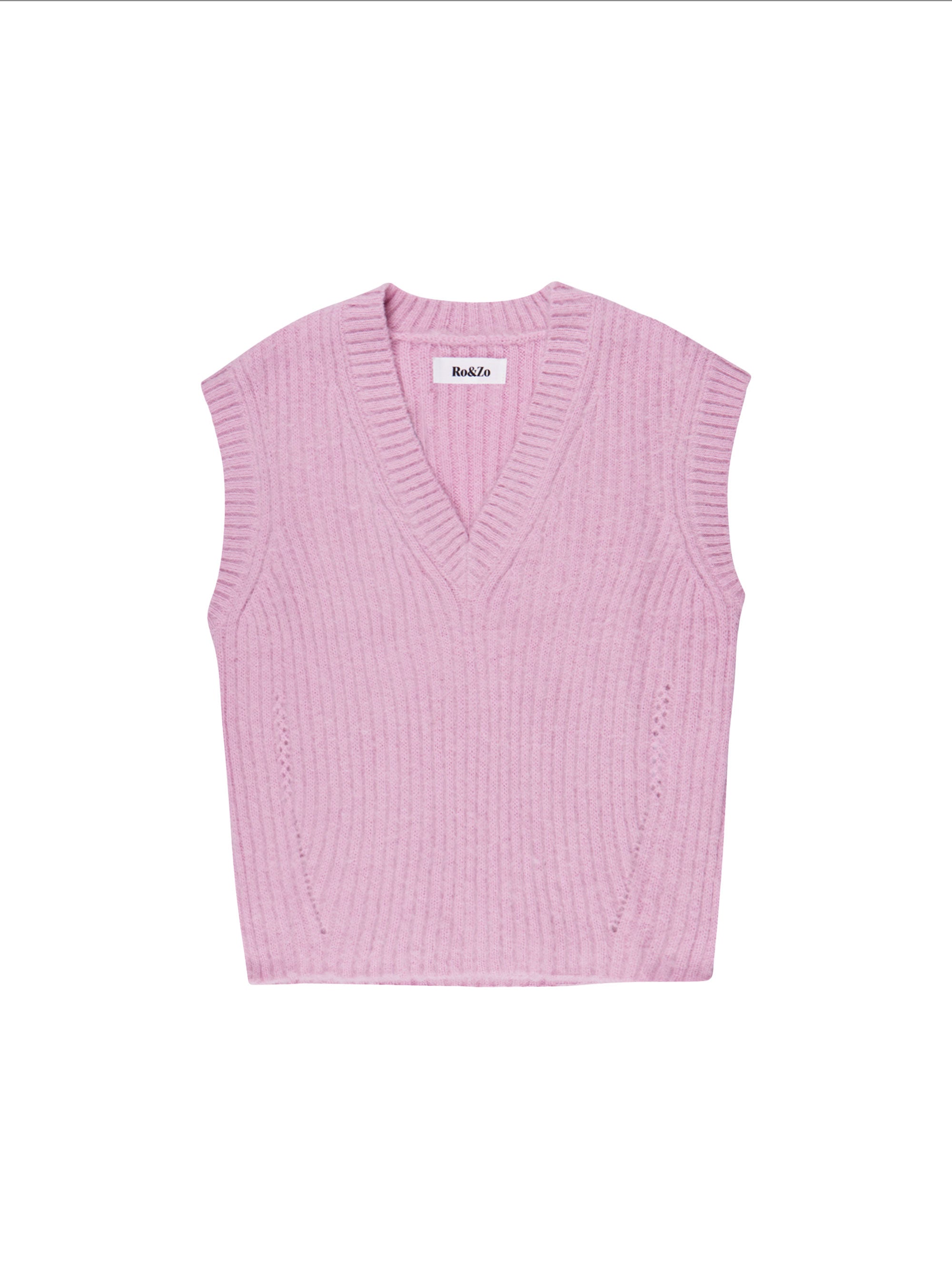 Lilac V-Neck Knit Vest with Wool and Alpaca – Ro&Zo