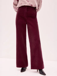 Berry Cord Wide Leg Trousers
