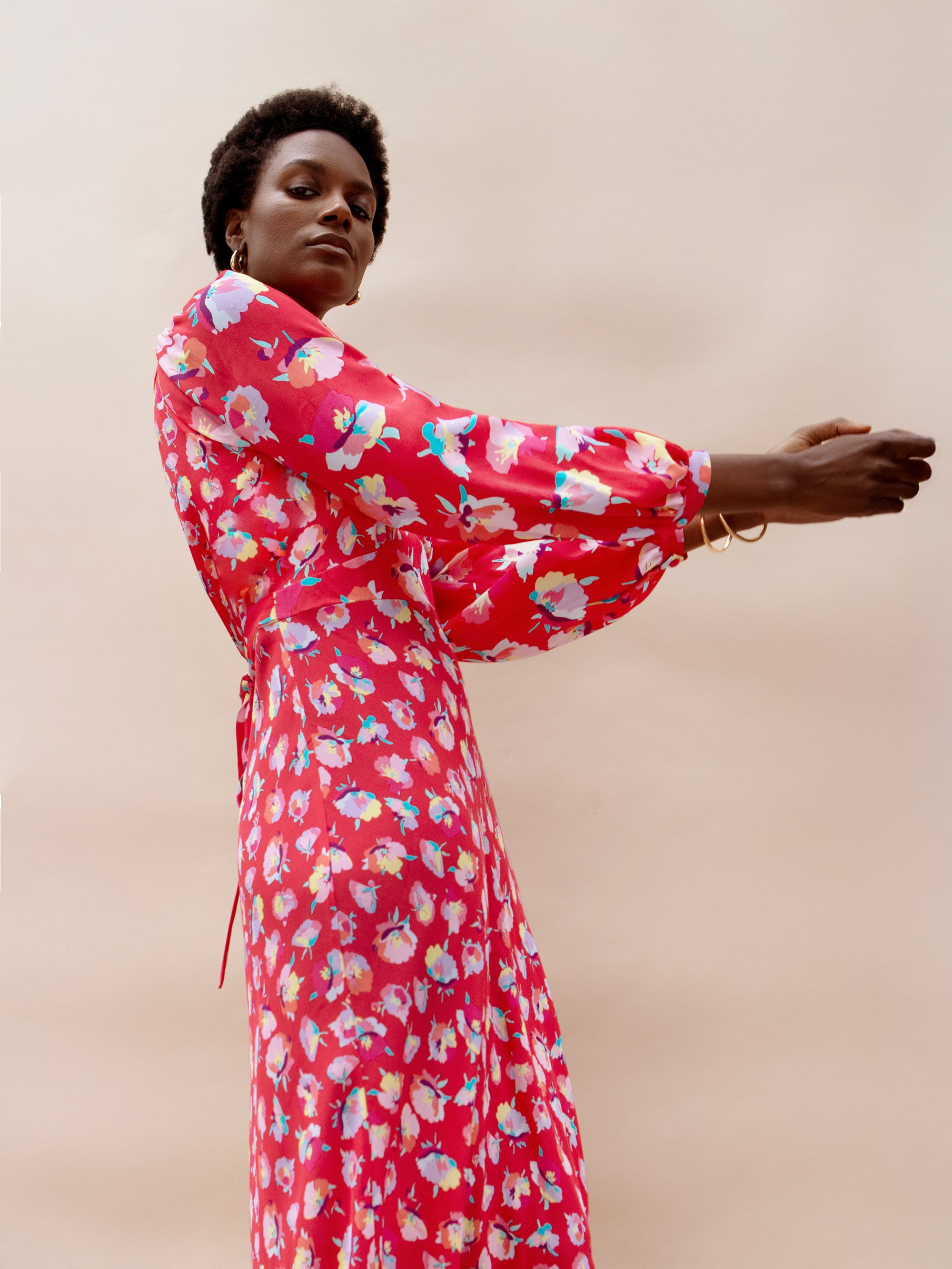 Pink Carnation Ditsy Print Tie Back Dress – Ro&Zo