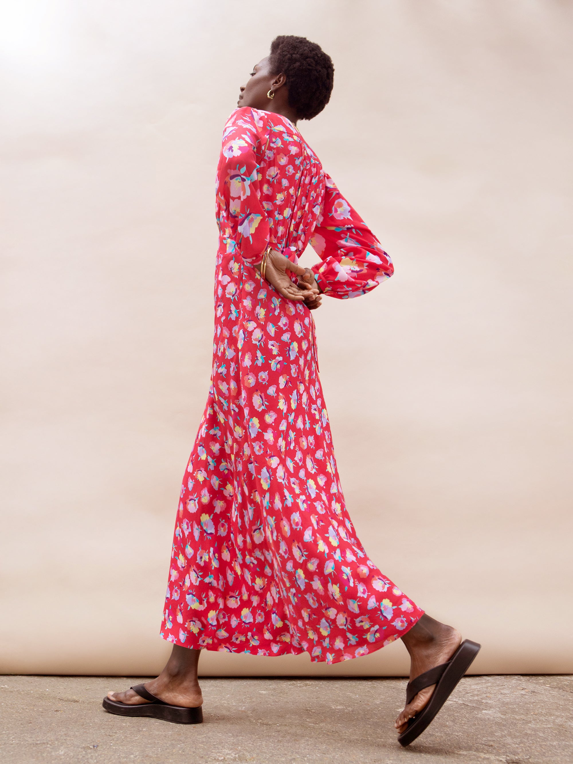 Pink Carnation Ditsy Print Tie Back Dress – Ro&Zo