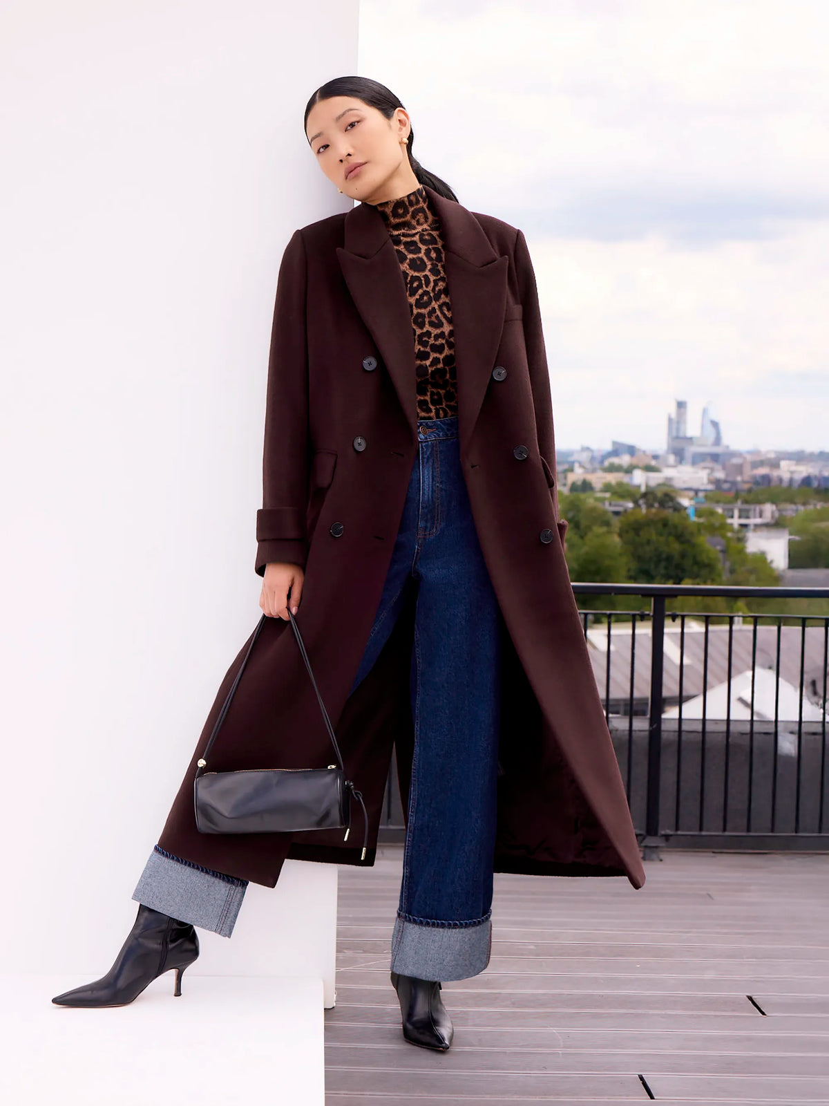 Bitter Chocolate Wool-Blend Coat