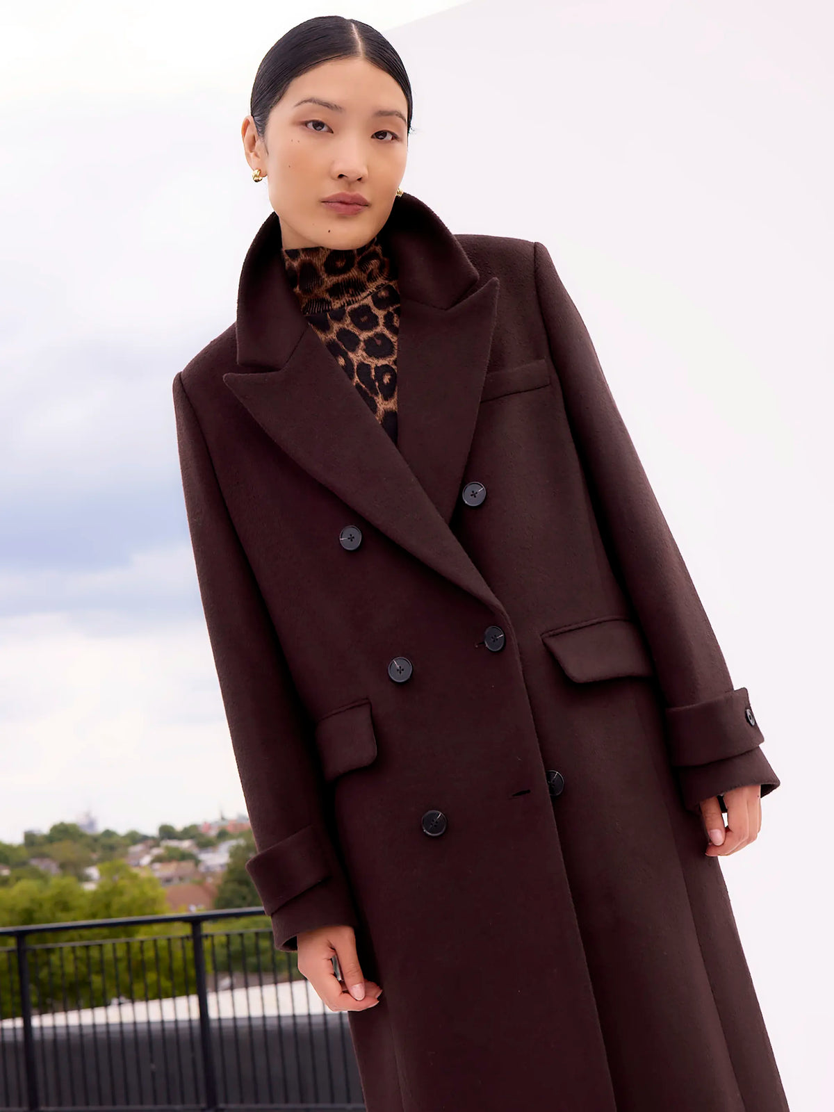 Bitter Chocolate Wool-Blend Coat