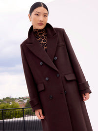 Bitter Chocolate Oversized Wool-Blend Coat