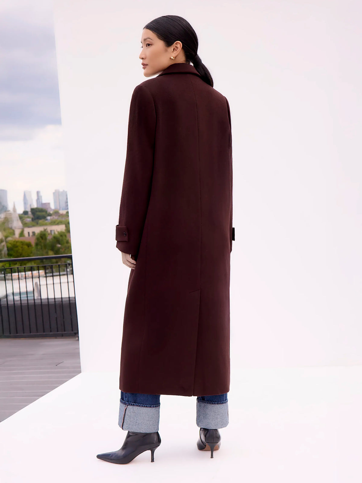 Bitter Chocolate Wool-Blend Coat