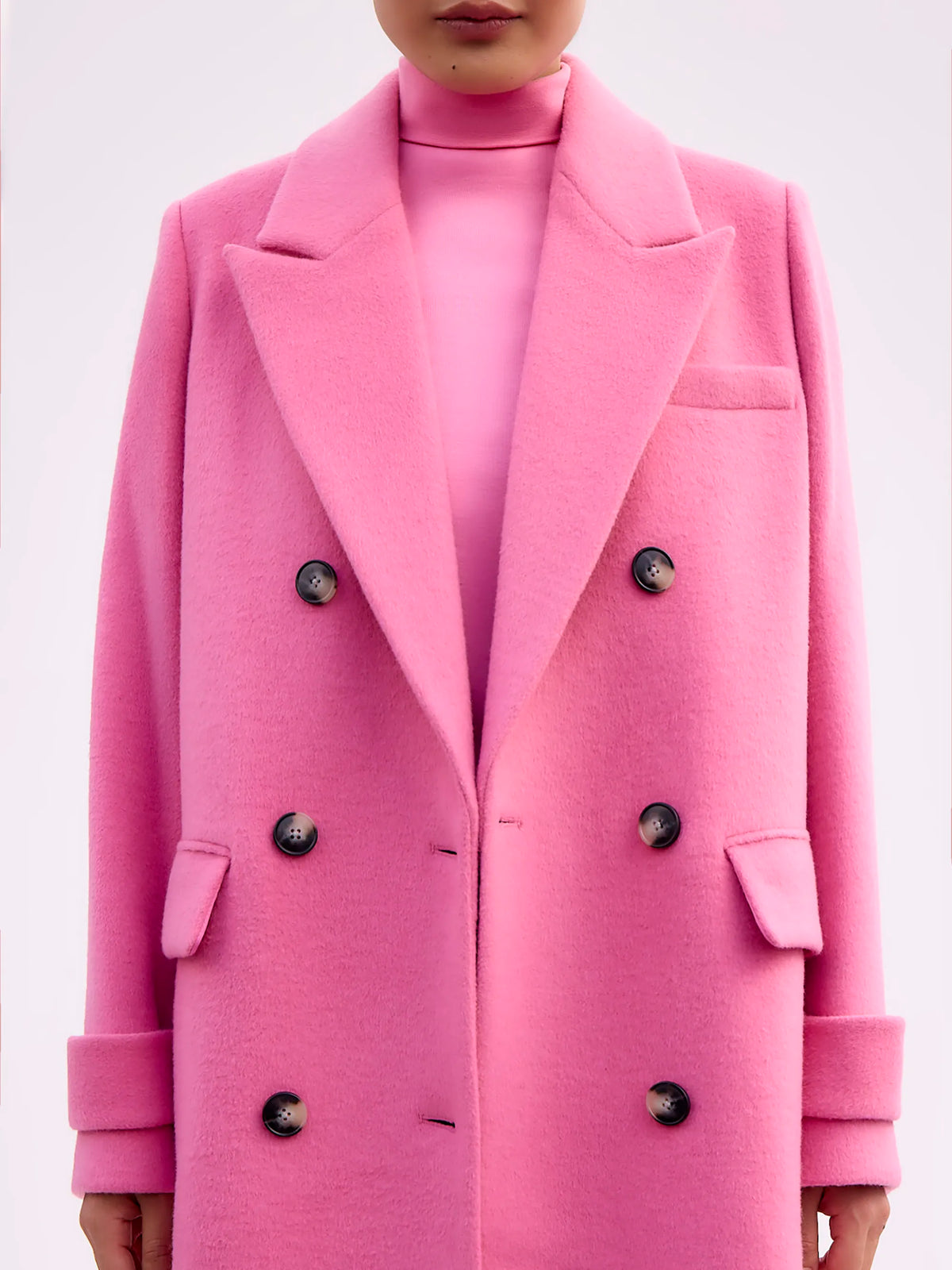 Pink Wool-Blend Coat