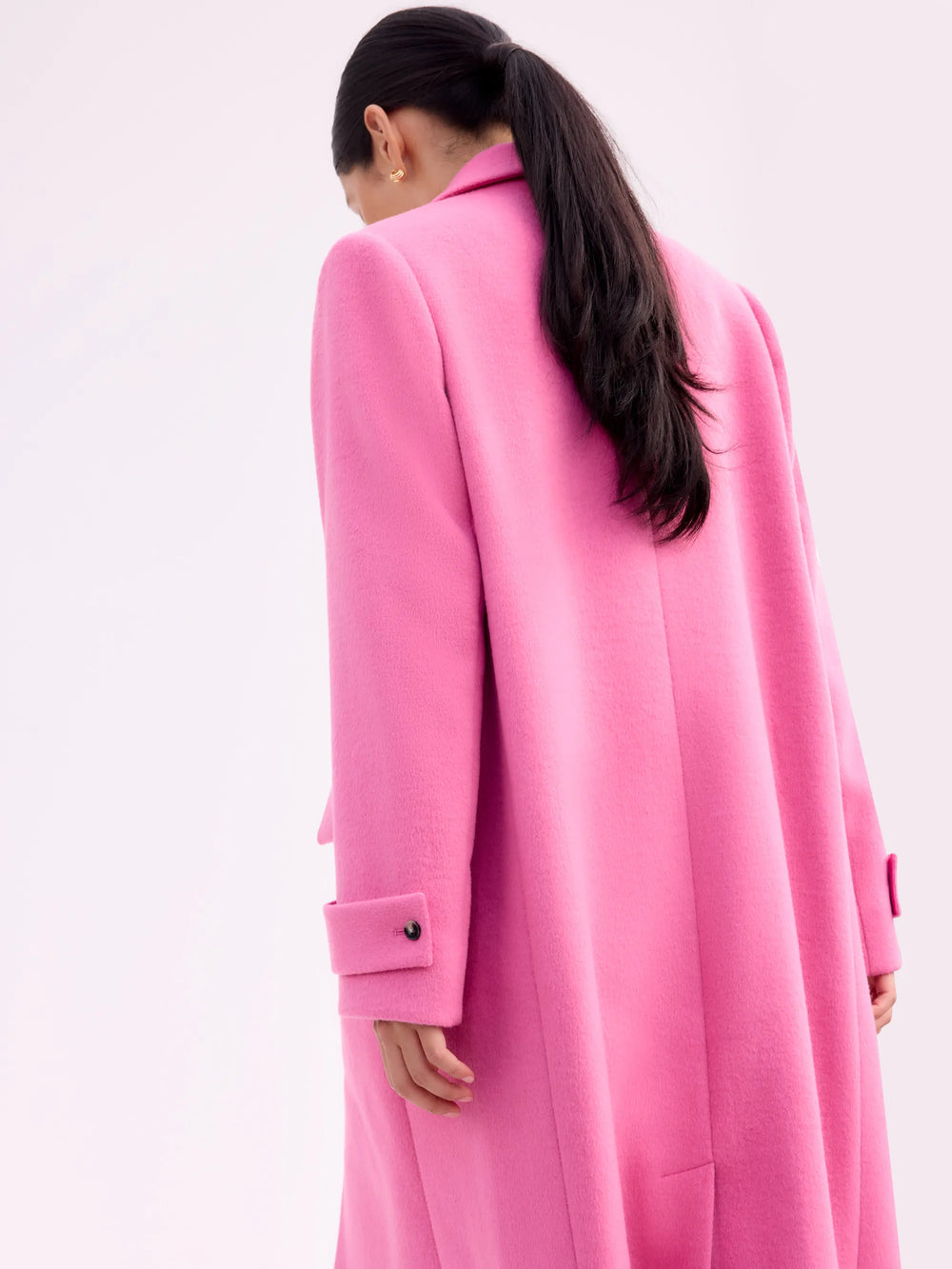 Pink Oversized Wool-Blend Coat – Ro&Zo