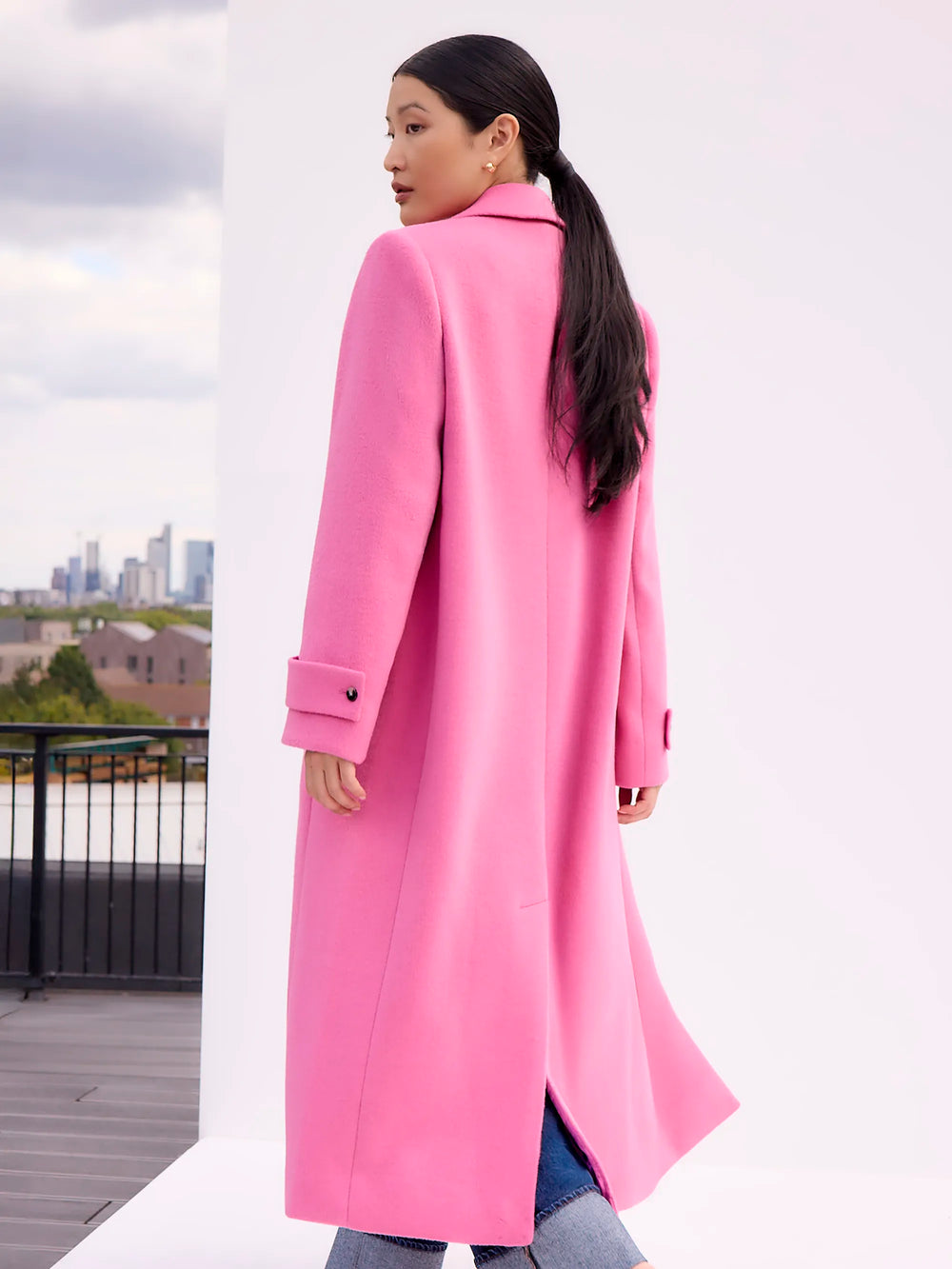 Pink Oversized Wool-Blend Coat – Ro&Zo