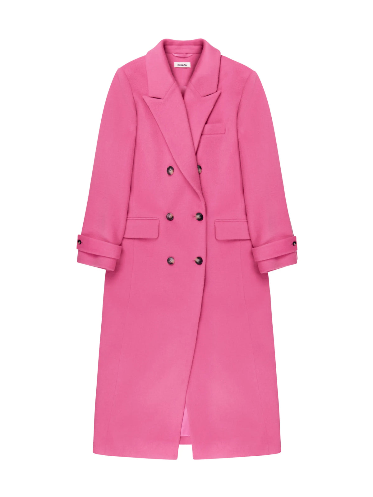 Pink Oversized Wool-Blend Coat